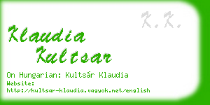 klaudia kultsar business card